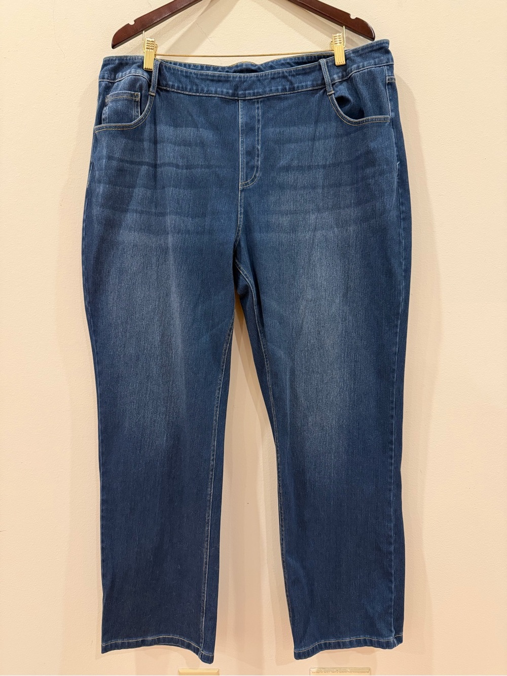 Halara Flex High Waisted Jeans Size 2X Straight Leg Stretch Pull On Denim Casual